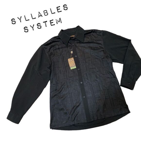 $5 ADD ON ITEM NWT Syllables System P1-5336 mens long sleeve button  sz XL - Picture 3 of 16